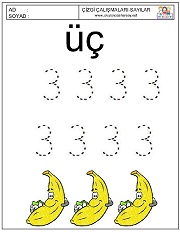 okul öncesi 1 sayısı çizgi çalışması